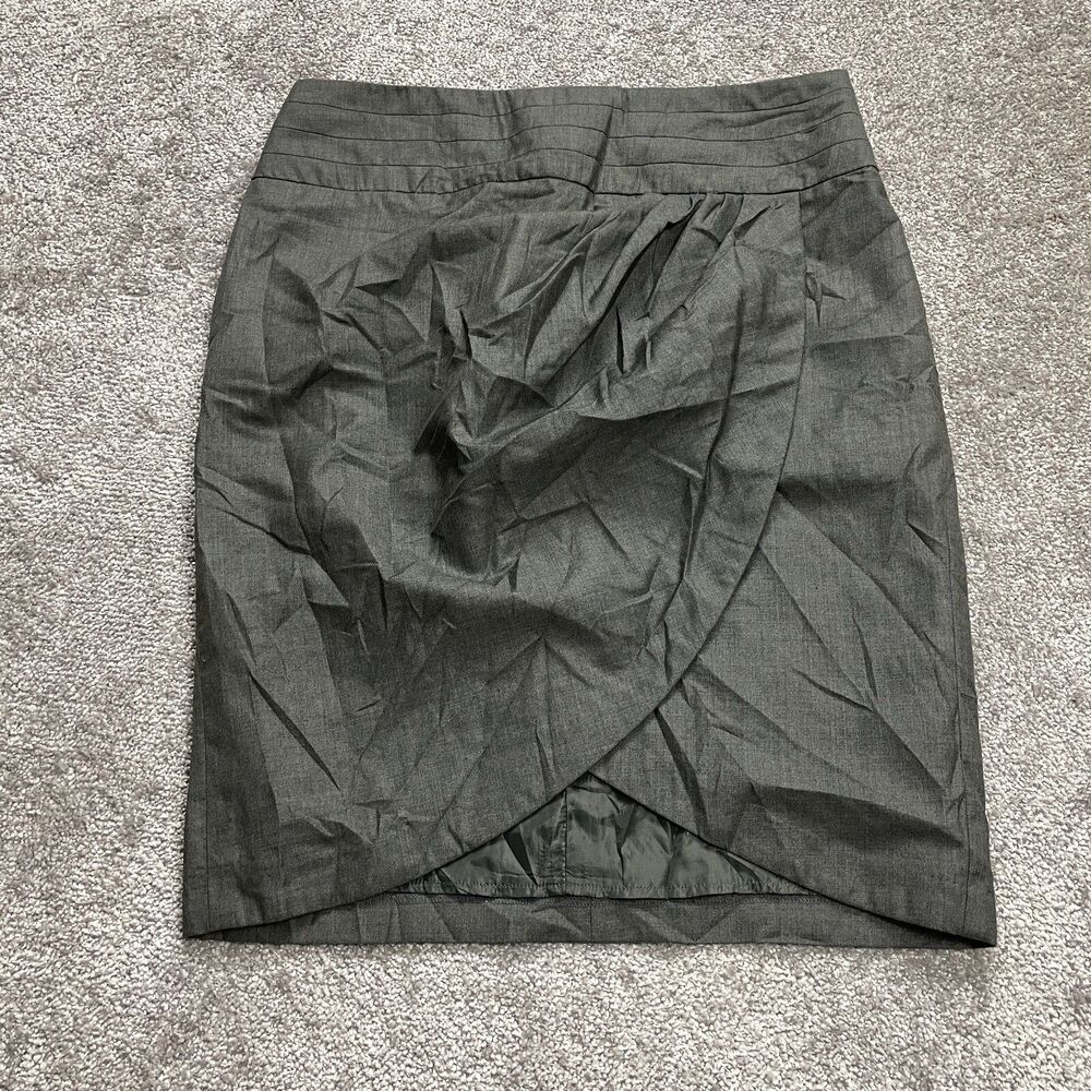 Katherine Barclay Skirt Womens 10 Gray Straight Pencil Knee Length Ladies Office